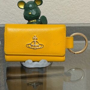 Vivienne Westwood Yellow Key Holder with Silver Ring